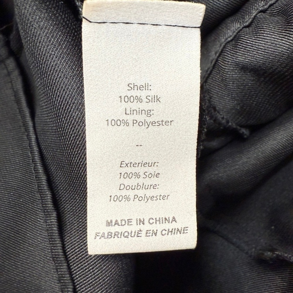 Cinq a Sept Dress Black Organza Sheer Puff Sleeve Party Cocktail Mini Bow Sz 2 - Picture 9 of 12